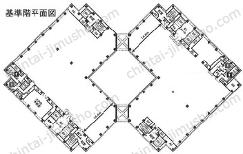 虎ノ門ツインビルディング13Fの間取図