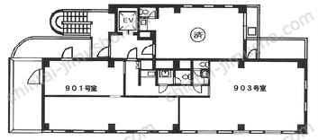 スリーワンビル9Fの間取図