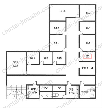 ミツボシ第3ビル5Fの間取図