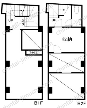 虎ノ門サンライトビル一括貸の間取図