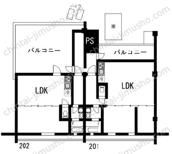 袖ヶ浦ビル2Fの間取図