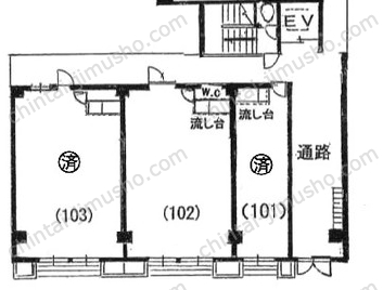 布施ビルⅠ1Fの間取図