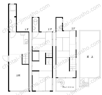 池田屋テナント一棟貸の間取図