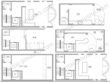 渋谷区神山町一棟貸ビル一棟貸の間取図