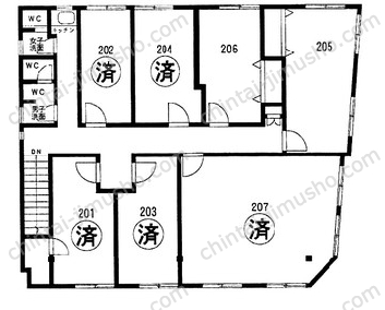 河本ビル2Fの間取図