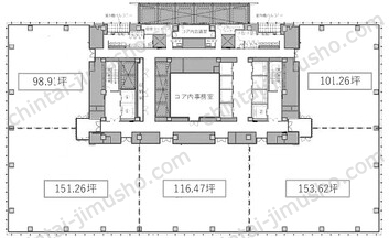 グラントウキョウサウスタワー6Fの間取図