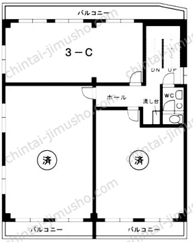 村野ビル3Fの間取図