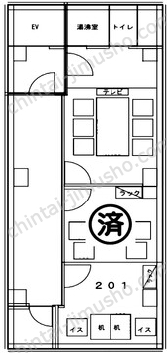 ストリアビルシェアオフィス2Fの間取図