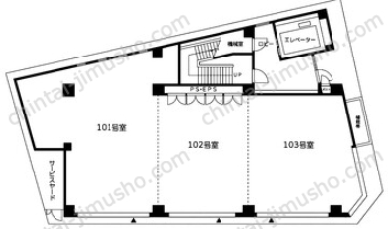 川崎市歯科医師会館ビル1Fの間取図